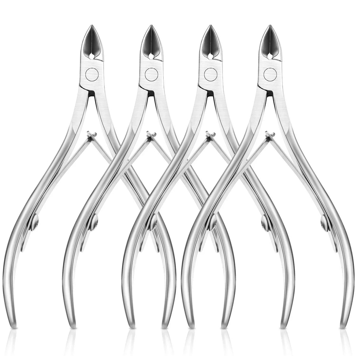 Cuticle Nippers with 1, 2 or 4-Piece Options for Adult Nail Grooming, Manual Manicure and Pedicure Trimming Tools for Professional Nail-Care Supplies