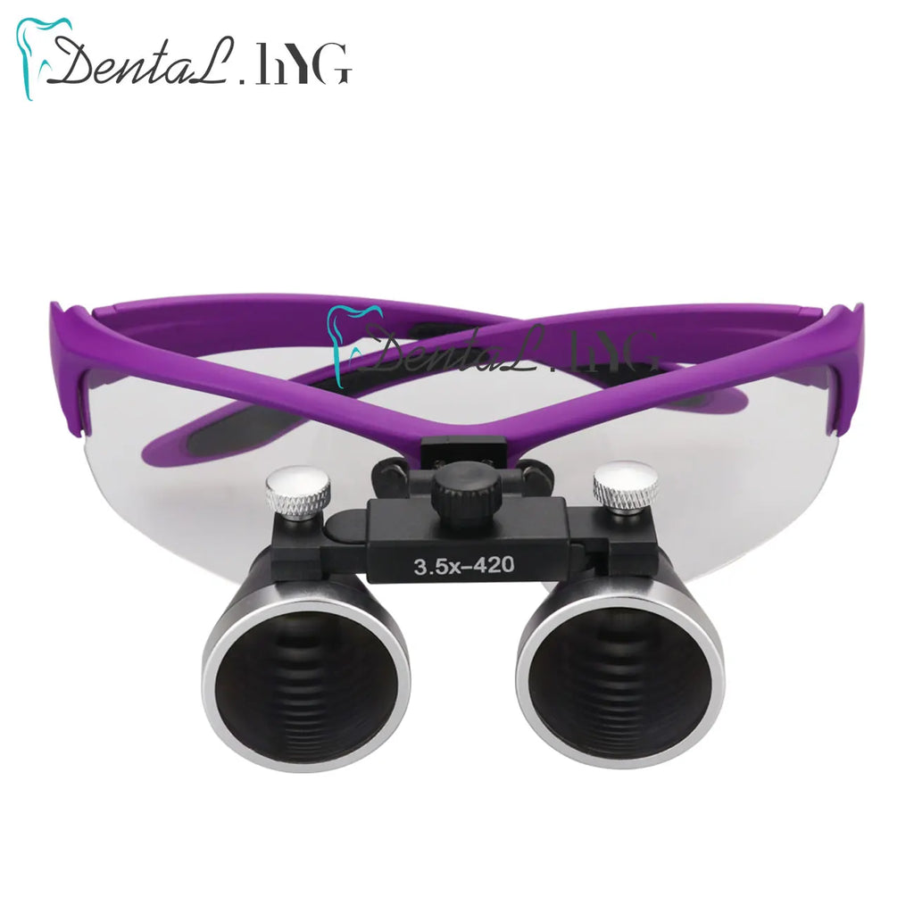 Binocular Dental Loupes with 2.5X or 3.5X Magnification and 420mm Working Distance, Six Color Options with Listed Fabric Bag for Professional Use