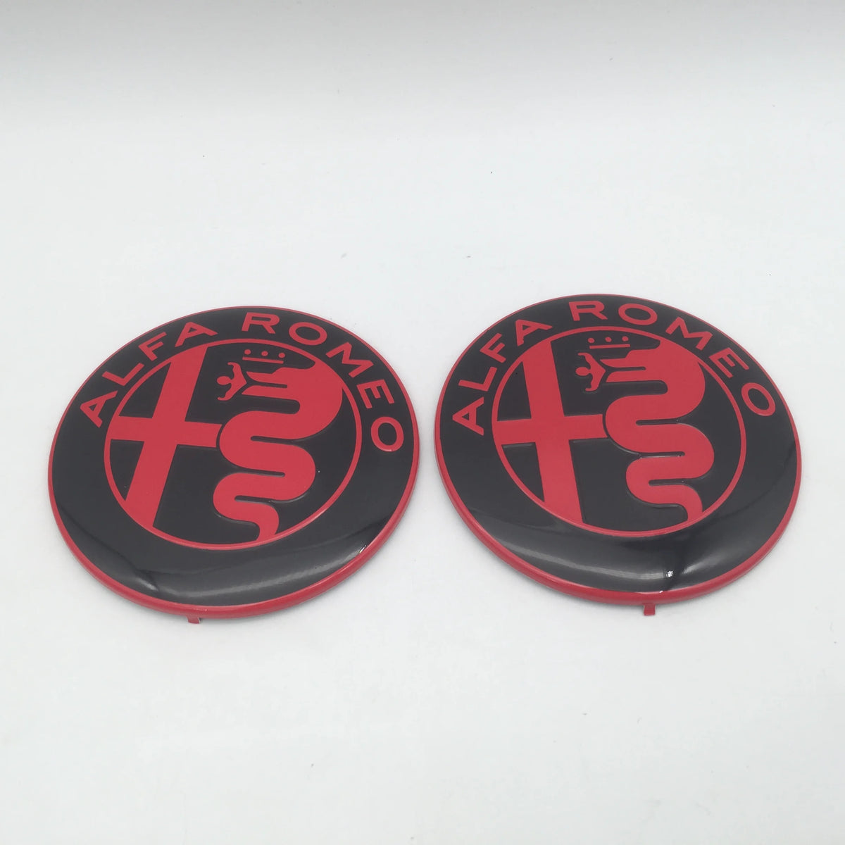 Car Emblem Badge Stickers, 2-Piece Set with 74mm Size Reference for Alfa Romeo 147, 156 and 159 Styling, Five Color Labels for Flat-Surface Application