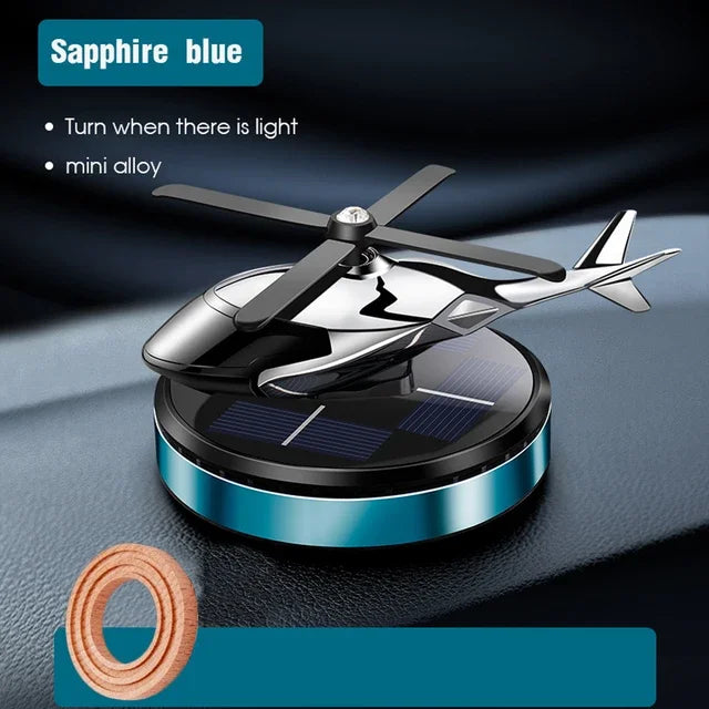 Solar Helicopter Car Air Freshener with Rotary Propeller Design for Vehicle Interior Styling, Decorative Perfume Diffuser in Seven A and B Model Color Options