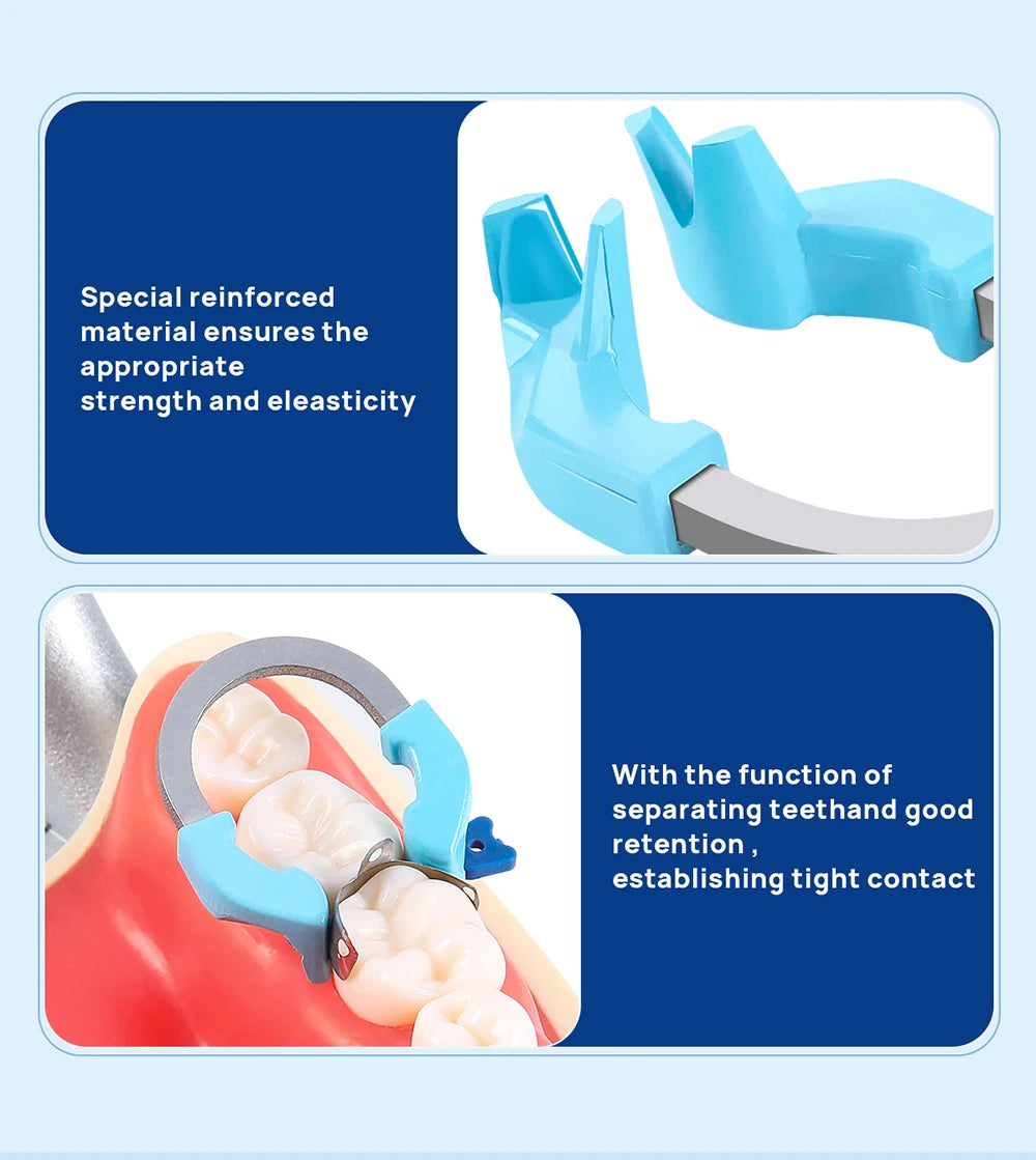 Dental Sectional Matrix Ring Options by AZDENT, Nickel-Titanium Clamping Rings with Silicone Contact Areas, Single and Combination Kit Selections