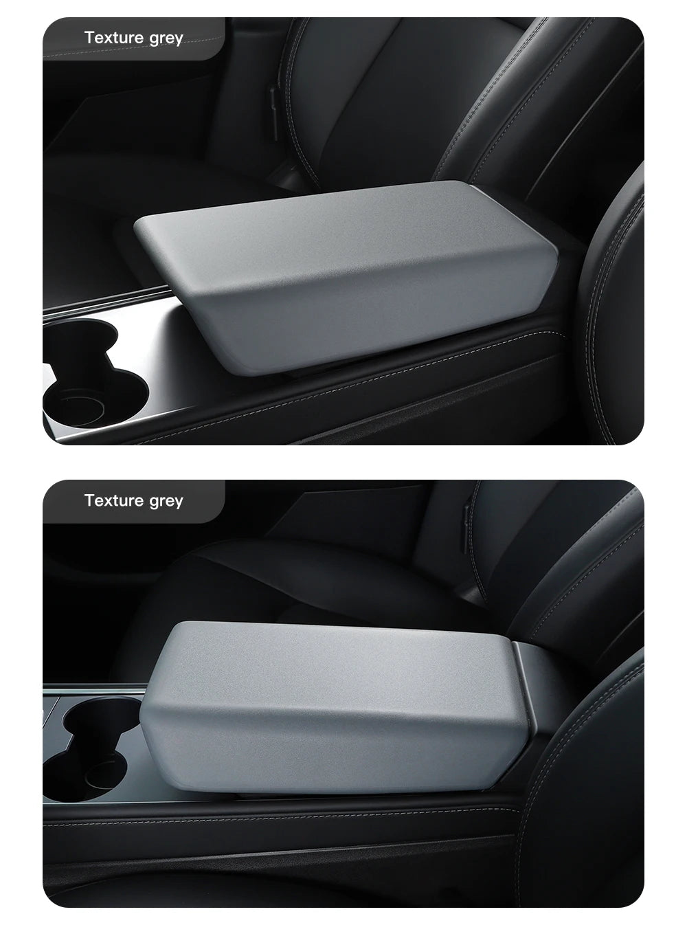 Center Console Armrest Cover with TPE and TPU Material Options, Stripe and Wavy Grain Styling for Select Tesla Model 3 Highland and Model Y Juniper Interiors