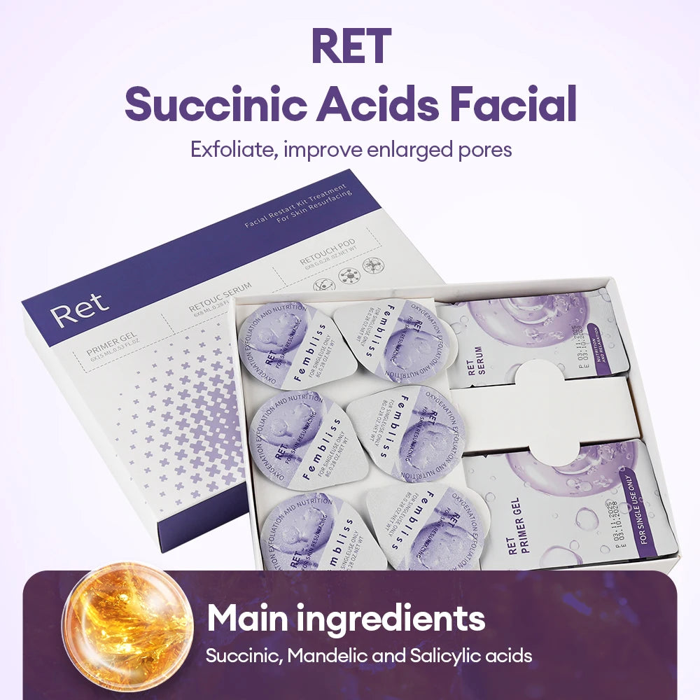 Facial Pod Serum and Gel Kit with Listed Six 8g Pods, Six 8ml Serums and Six 15ml Gels, Seven Type Choices and Separate Bubble Pen Option