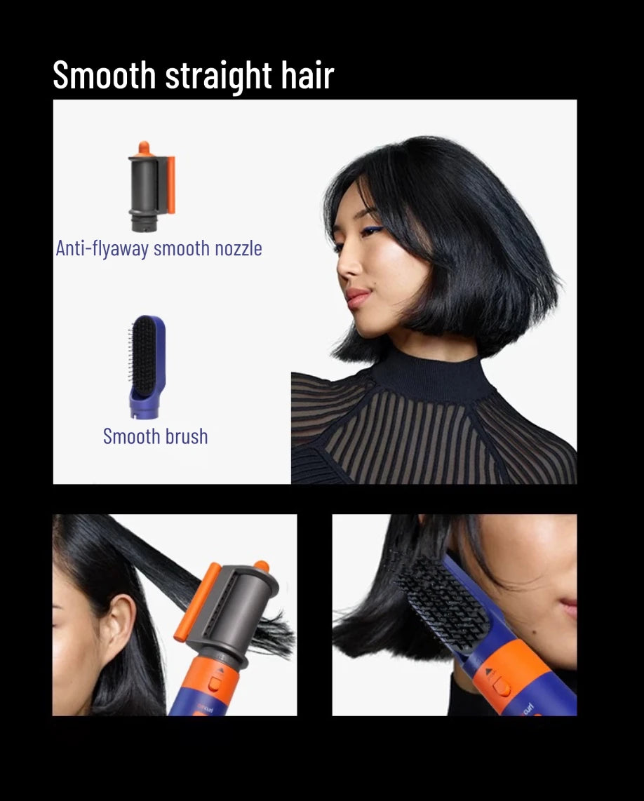 Hot Air Hair Styler, Six-in-One Packages with Curling Barrel and Brush References, US 110-120V or EU 220-240V Versions with Box or Case Options
