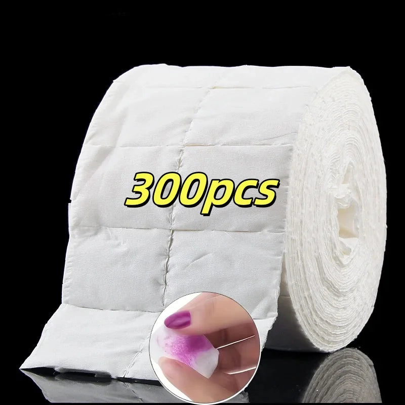 Rectangular Nail Wipe Roll in White with Listed 300 or 500-Piece Quantity References, TR66 or TR70 Options for Compatible Manicure and Makeup Cleaning