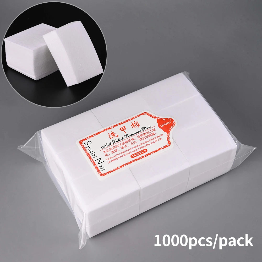 Nonwoven Nail Wipes in a 1000-Piece Set with Lint-Free and Absorbent Fabric References for Compatible Gel Cleansing, Polish Removal and Manicure Prep