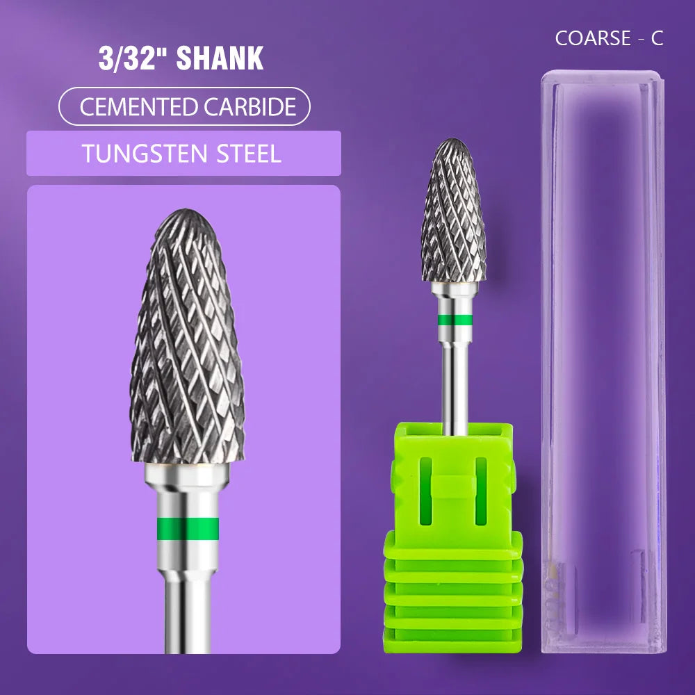 Rotary Nail Drill Bit for Electric Manicure and Pedicure Tools, Single-Piece Milling Burr with Numbered Tungsten and Ceramic Options