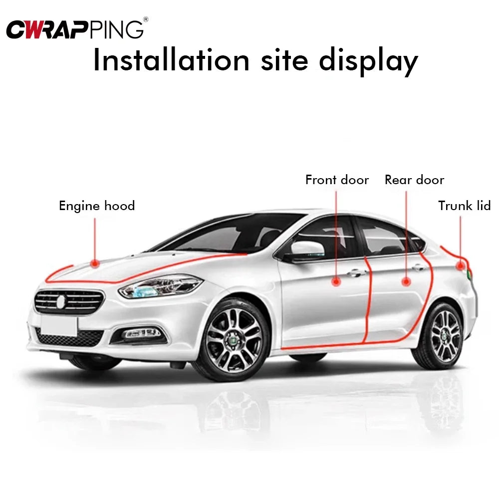 Transparent Car Door Edge Strip with Listed 5-Meter Length and PVC Material, Adhesive Vehicle Trim for Compatible Door Edges and Exterior Styling