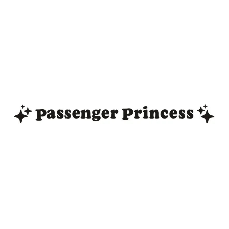 Passenger Princess Mirror Decal Stickers in Eight Colors, Two-Piece PVC Vehicle Decoration Set with Star Styling Reference and Listed 12.5 x 1.18cm Size