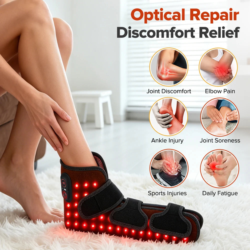 Wearable Red Light Heating Wrap Options for Wrist, Neck, Ankle and Hip, Adjustable Warmth with Model-Specific LED, Vibration and Power Features