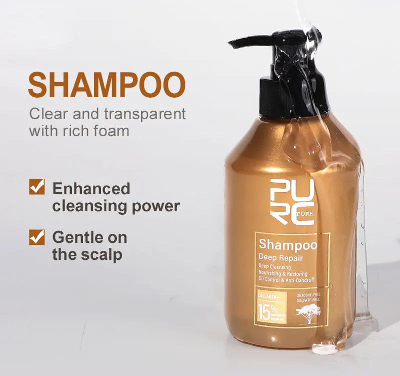 PURC Repair Damaged Hair Treatment  Morocco Argan Oil Amino Acid Keratin Smoothing Sulfate-Free Shampoo Conditioner Set Hair Car