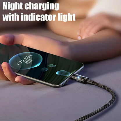 LED Display USB-C Charging Cable with Nylon Exterior, Dual Type C or USB Type C Options in 0.25m to 2m Lengths for Compatible Devices, Listed 240W Reference