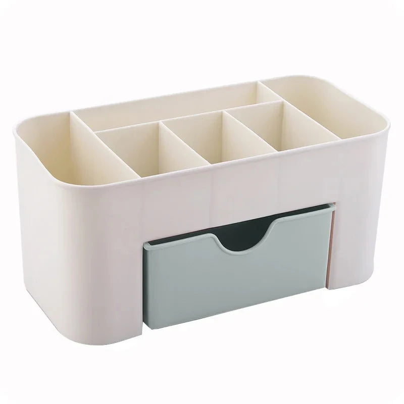 Drawer-Style Nail Storage Box, Plastic Desktop Manicure Organizer with Nine Numbered Selections for Compatible Cotton Swabs, Nail Files and Small Tools