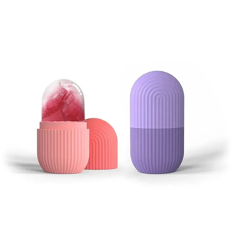 Facial Ice Massage Capsule with Listed Silicone Mold Design, Single Beauty Tool in Eight Color Options for Adult At-Home Cooling Self-Care Routines