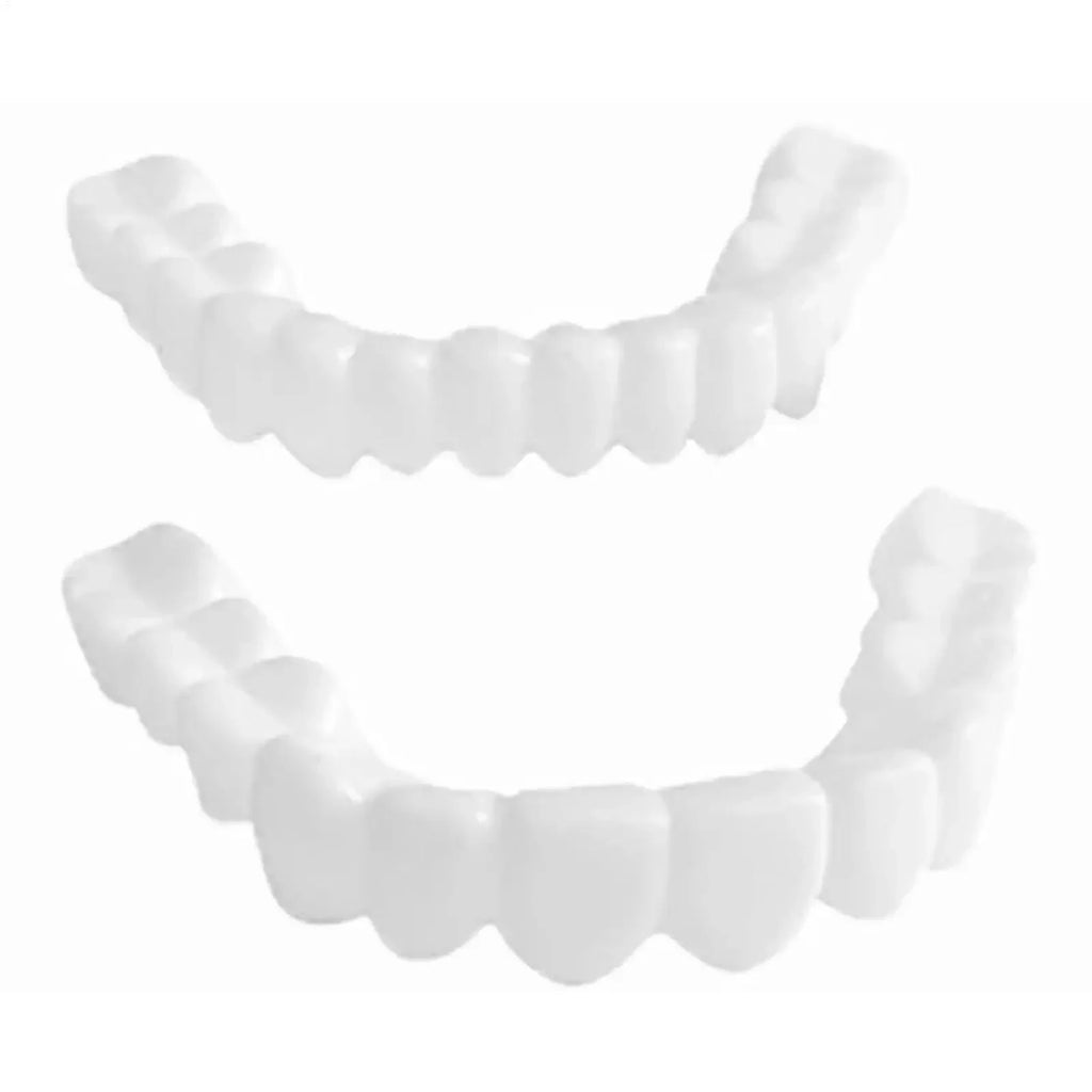Temporary Cosmetic Teeth Covers, One Upper and Lower Pair with Listed Heat-Moldable Design for Adult Smile Appearance, Dental Fit Review Before Use