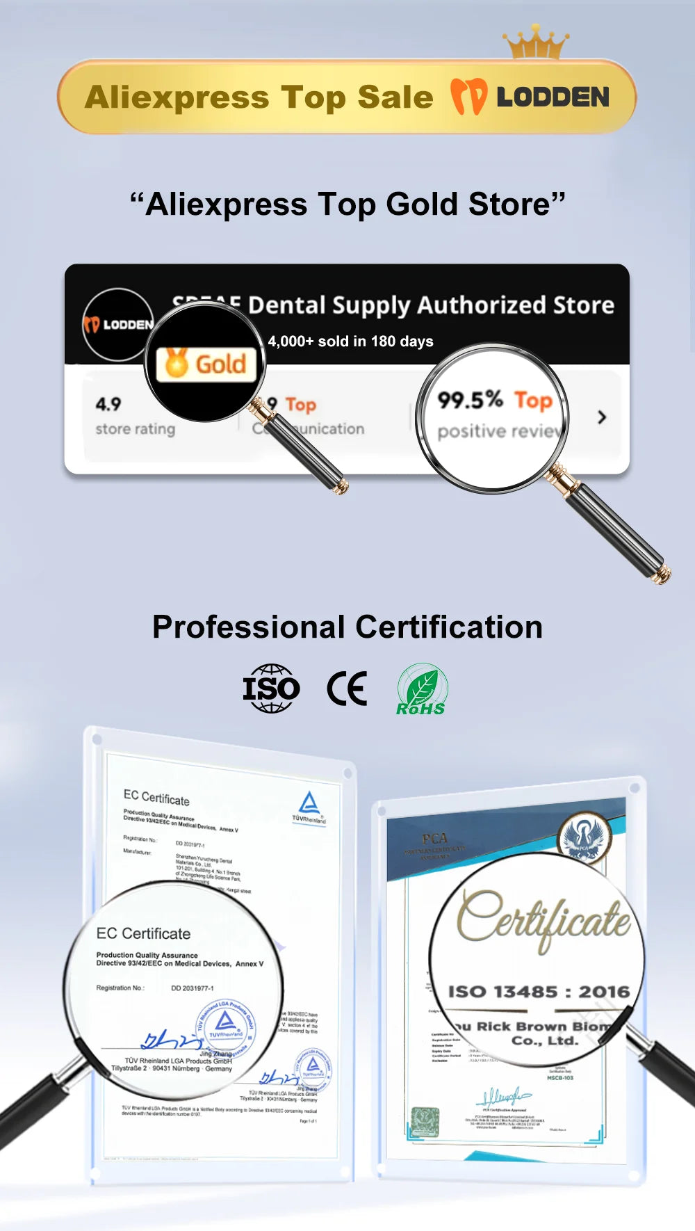 C14 Lithium Disilicate Glass Ceramic Blocks for Dental Lab CAD CAM Workflows, Listed Five-Piece Box with HT, LT, MT and MO Shade Code Options for Professional Review