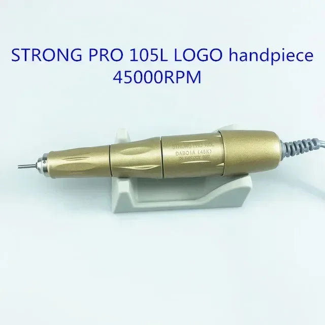 Nail Drill Micromotor Handpiece Options with Listed 2.35mm Bur Size, Twist Tool Exchange and H37LNN, H35SPN or H35SPNN Speed Labels for Manicure Equipment