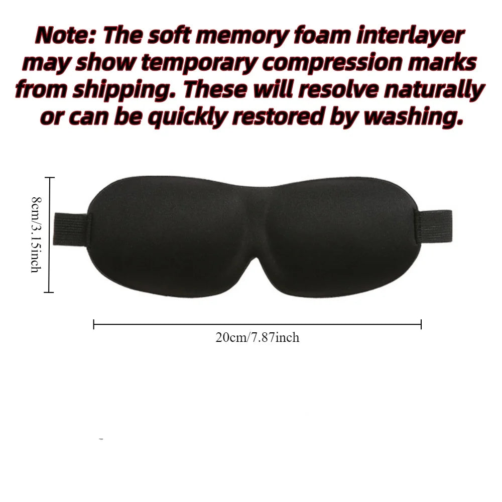 3D Memory Foam Sleep Mask with Soft Lightweight Eye Cover Design for Light Reduction During Home Rest, Daytime Naps and Seated Travel Breaks
