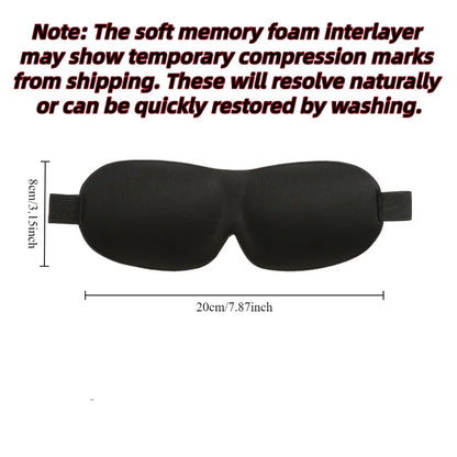 3D Memory Foam Sleep Mask with Soft Lightweight Eye Cover Design for Light Reduction During Home Rest, Daytime Naps and Seated Travel Breaks