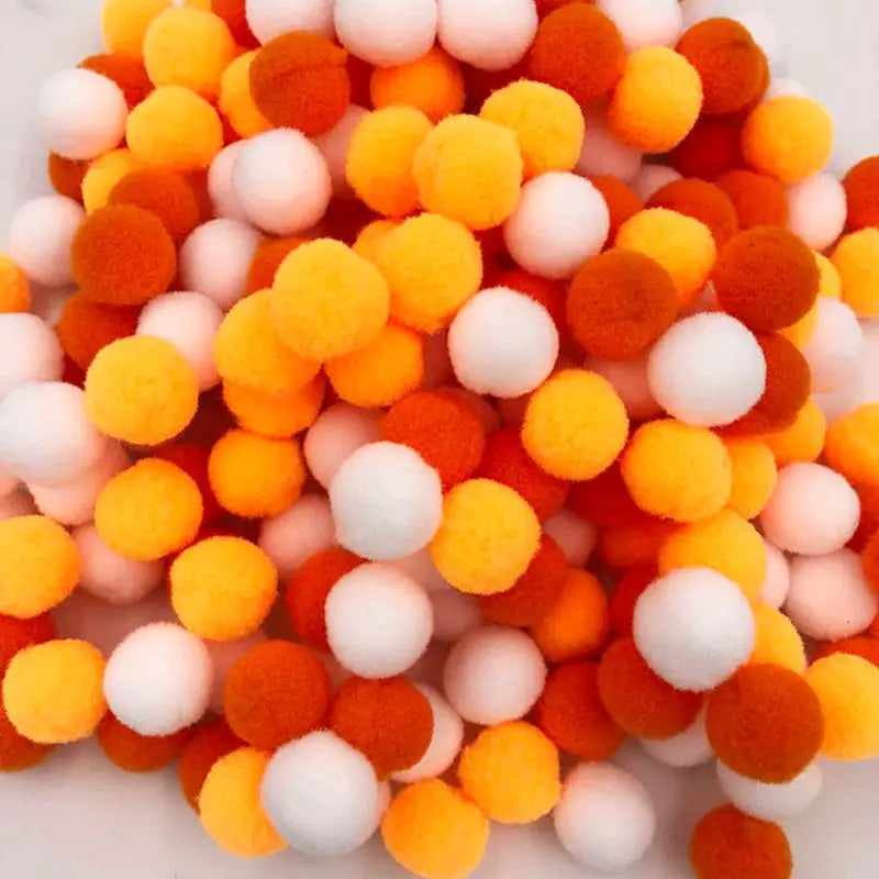 Cat Pom Pom Balls in Colorful Polyester, Listed 3 cm Plush Puff Toys for Supervised Indoor Chase and Batting Play, 20 to 500 Piece Pack Options
