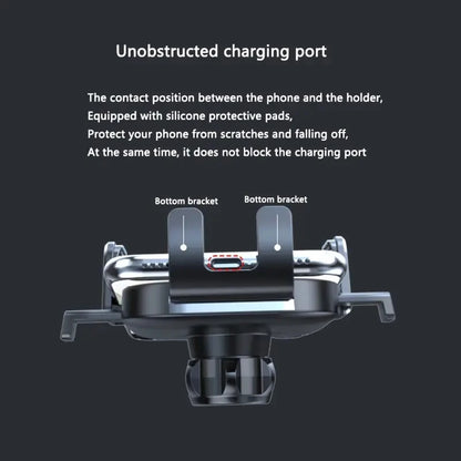 Air Vent Car Phone Holder, Black Foldable and Rotatable Mounting Bracket for Compatible Smartphones, In-Car Navigation Screen Positioning Accessory