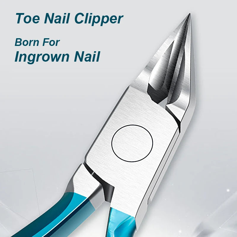 Toenail Nipper, Manual Pedicure Tool with Stainless Steel Reference in Blue, Black or Silver Color and Selected Lifter Sets for Adult Personal Nail Grooming