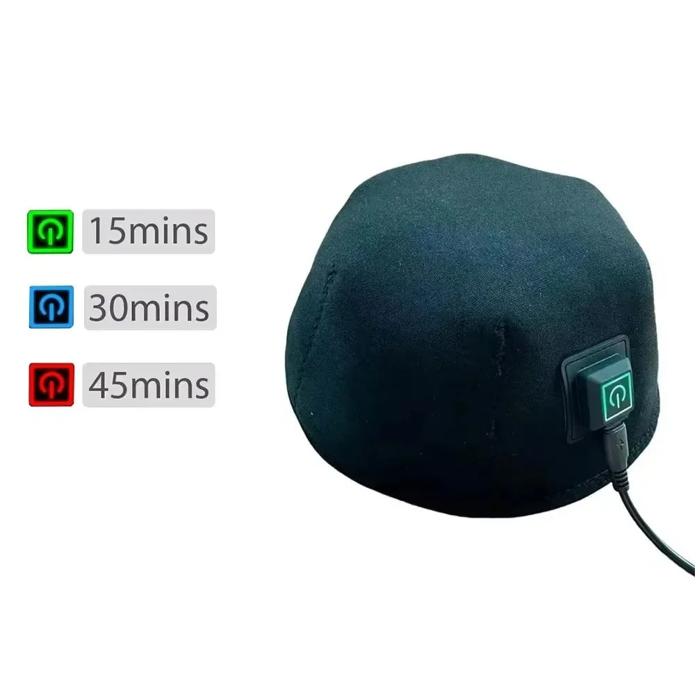 USB-Powered Red Light Scalp Cap with 96 Listed LEDs, 660nm and 850nm Wavelengths, Three Timer Settings and Separate Light Panel Option