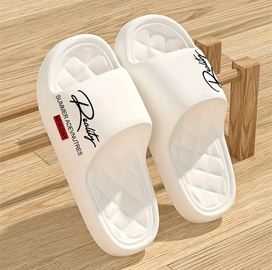 EVA House Slippers in Black or White with Five Size Labels from 36-37 to 44-45 for Women's and Men's Casual Home Footwear Selection
