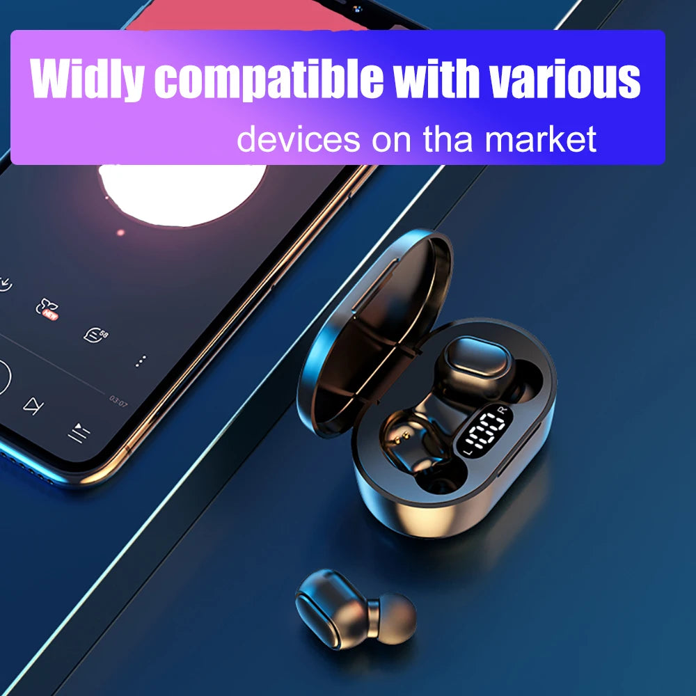 E7S TWS Wireless Earbuds, Bluetooth Earphones with Microphone in White, Blue, Green, Black, Yellow or Pink for Compatible Device Music and Hands-Free Calls