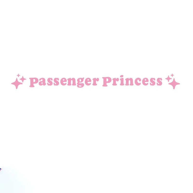 Passenger Princess Mirror Decal Stickers in Eight Colors, Two-Piece PVC Vehicle Decoration Set with Star Styling Reference and Listed 12.5 x 1.18cm Size