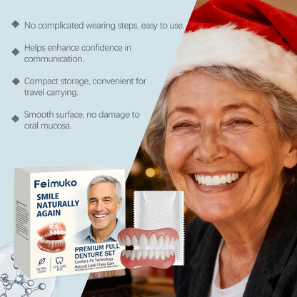 Denture Decoration Set with Upper and Lower False Teeth References, Single and Multi-Piece Options for Adults, Professional Dental Fit Review Before Use