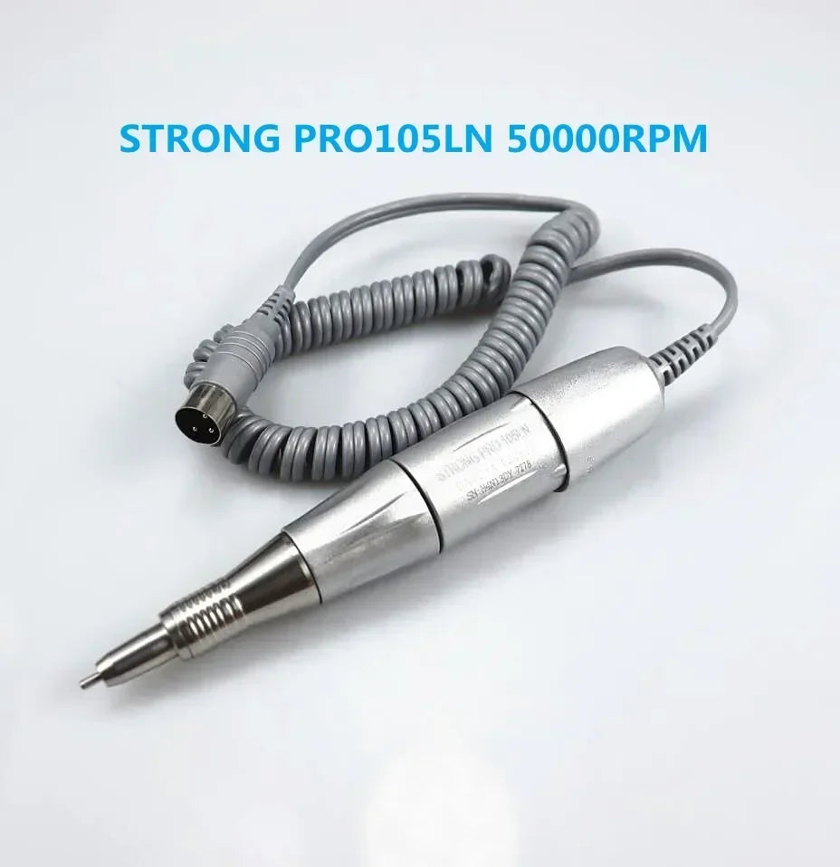 Nail Drill Micromotor Handpiece Options with Listed 2.35mm Bur Size, Twist Tool Exchange and H37LNN, H35SPN or H35SPNN Speed Labels for Manicure Equipment