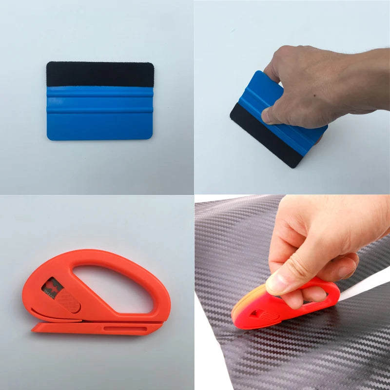 Car Vinyl Wrap Tool Kit with Rubber Squeegee and Scraper References, 3 or 5-Piece Set Options for Vehicle Film, Window Tint and Glass Film Application