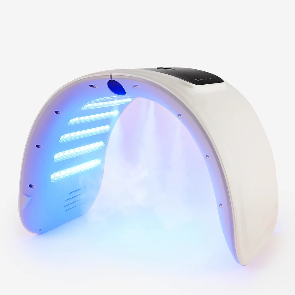 LED Beauty Machine with Nano Spray, Foldable Design, Seven-Color Reference, 100 LEDs and Touch Controls in US, EU, UK or AU Plug Options for Cosmetic Care