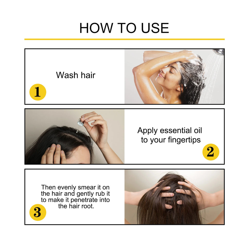 Scalp Massage Hair Oil by OUHOE, 30ml Cosmetic Hair Care with Citrus, Ginger and Ginseng, Dropper Bottle for Men and Women at Home