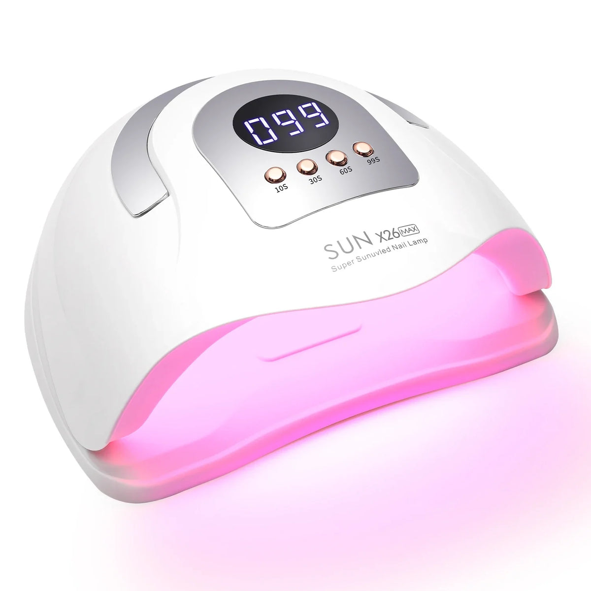 UV Gel Nail Curing Lamp in White with X25, X27, X26 and X23 Model Options, US or EU Plug Selection for Compatible Gel Polish Manicure Routines