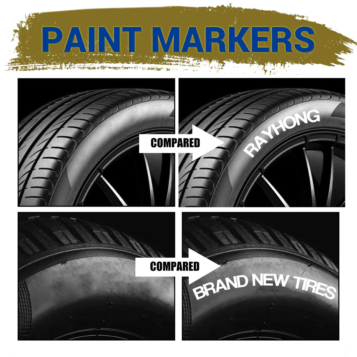 White Tire Lettering Paint Pens, Oil-Based Fine Round Tip Markers with Three Pens per Box, 1Box, 3Box or 5Box Options for Compatible Automotive Detailing