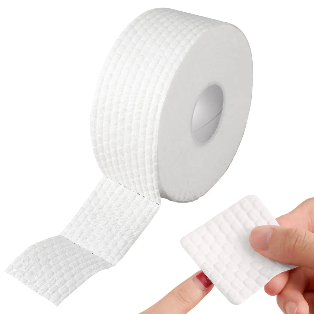 Nail Wipes Roll with 1000 Tear-Off Nonwoven Pads, Approximately 1.97 x 1.97-Inch Squares for Compatible Gel Cleansing, Polish Cleanup and Manicure Prep