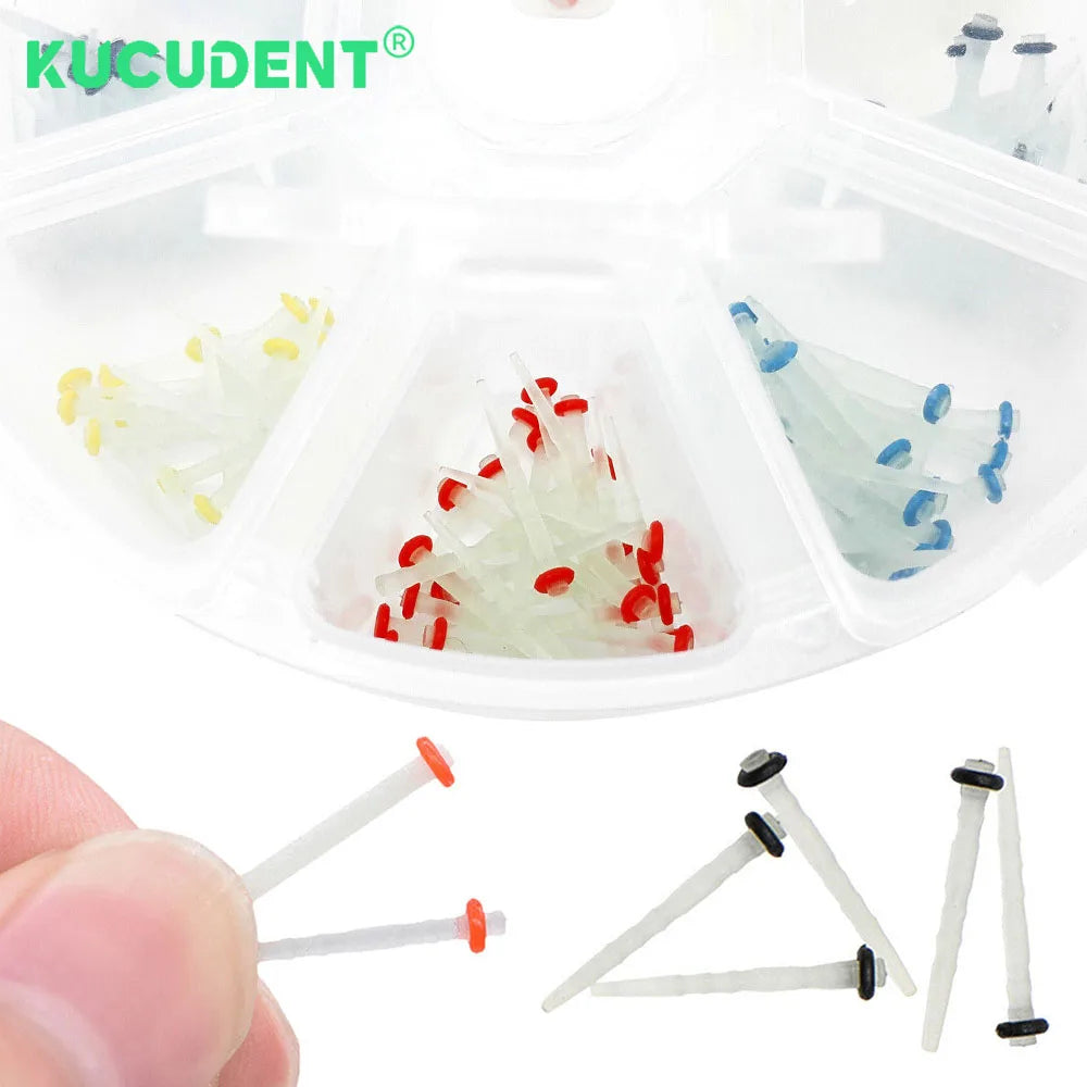 Dental Fiber Post Assortment, 200 Pieces per Box with Glass Straight and Quartz Screw Styles in Listed 1.2, 1.4, 1.6 and 1.8mm Sizes for Professional Selection