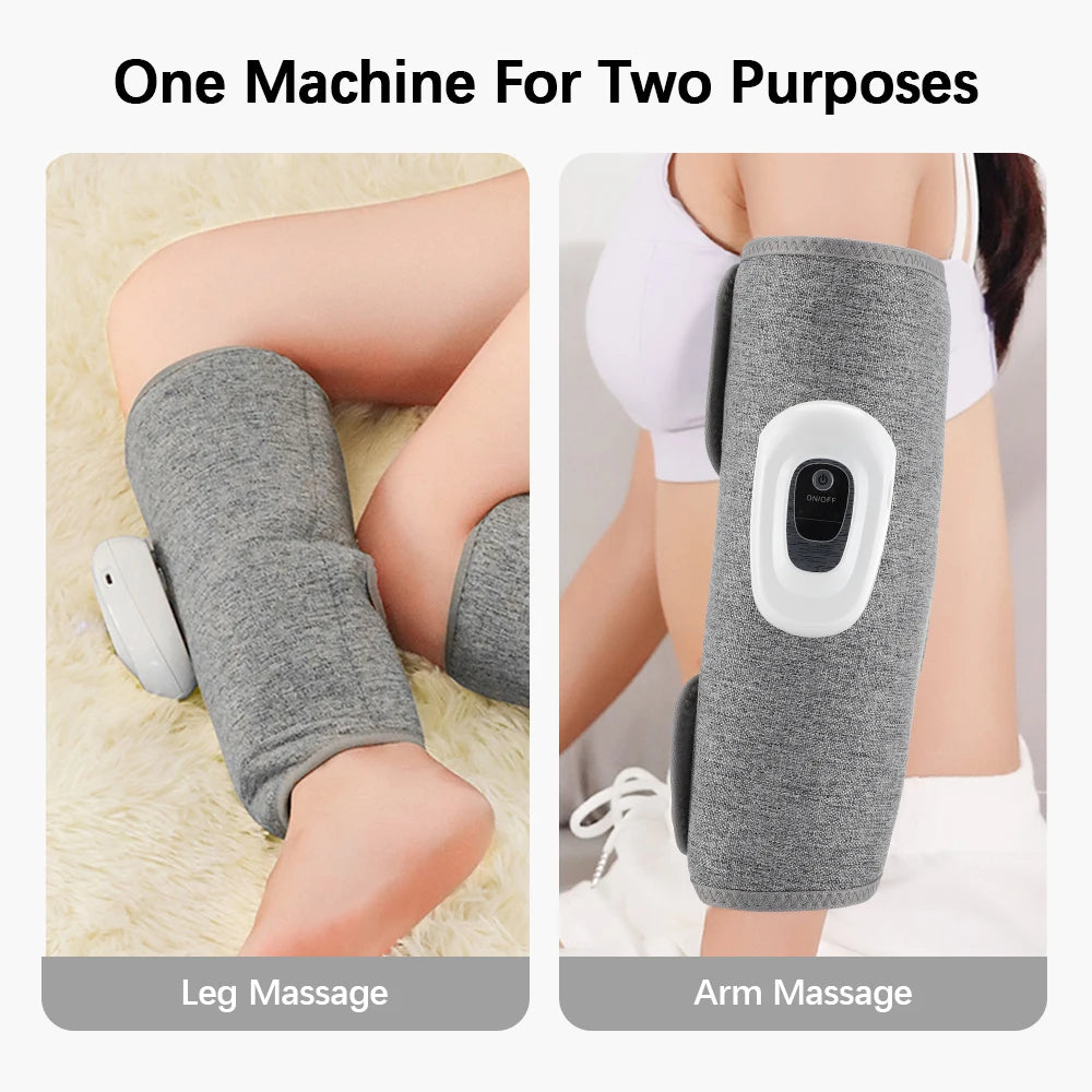 Three-Mode Calf Air Massager with 15-Minute Timer, 1800mAh Rechargeable Battery, Linen Mesh Wrap and One- or Three-Level Single and Pair Options