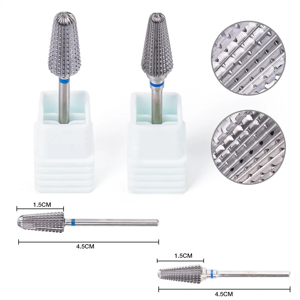 Rotary Nail Drill Bit for Electric Manicure and Pedicure Tools, Single-Piece Milling Burr with Numbered Tungsten and Ceramic Options