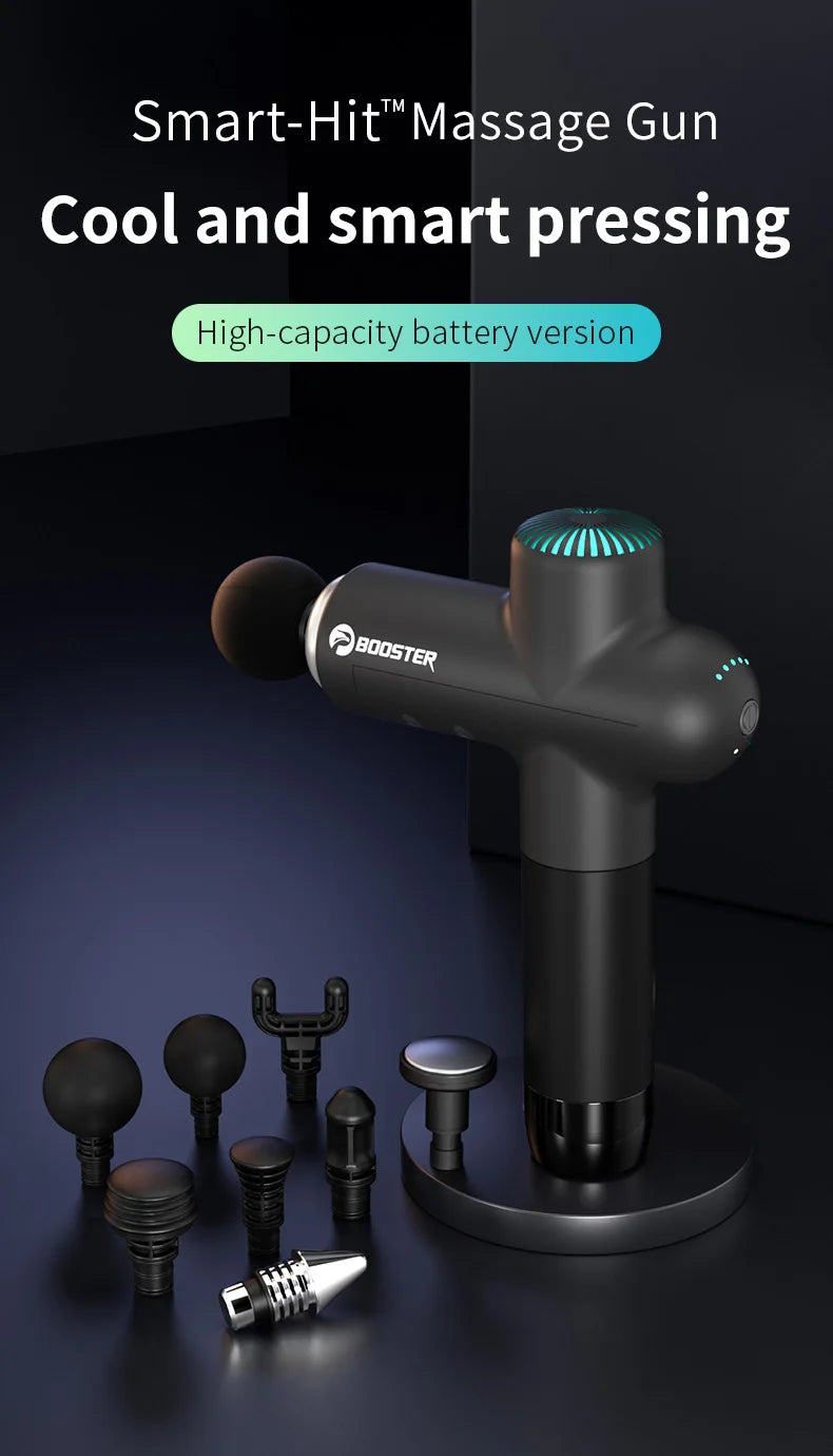 Type-C Rechargeable Massage Gun LS with Listed 4000mAh Battery and 7.4V Rating, Booster-Labeled Electric Muscle Massager for Adult Home Relaxation
