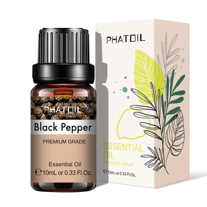 10ml Aroma Oil by PHATOIL for Compatible Diffusers and Home Fragrance, Amber Bottle with Lavender, Eucalyptus, Vanilla, Peppermint and Other Scent Options