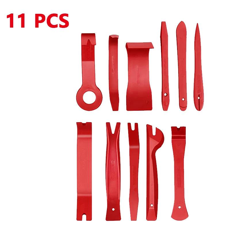 Car Panel Removal Tool Kit with 5, 11 or 41-Piece Options in Red or Blue, Manual Tools for Audio Surrounds, Door Panels, Moldings and Dashboard Trim