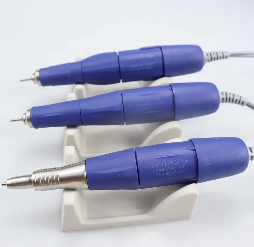 Nail Drill Micromotor Handpiece Options with Listed 2.35mm Bur Size, Twist Tool Exchange and H37LNN, H35SPN or H35SPNN Speed Labels for Manicure Equipment