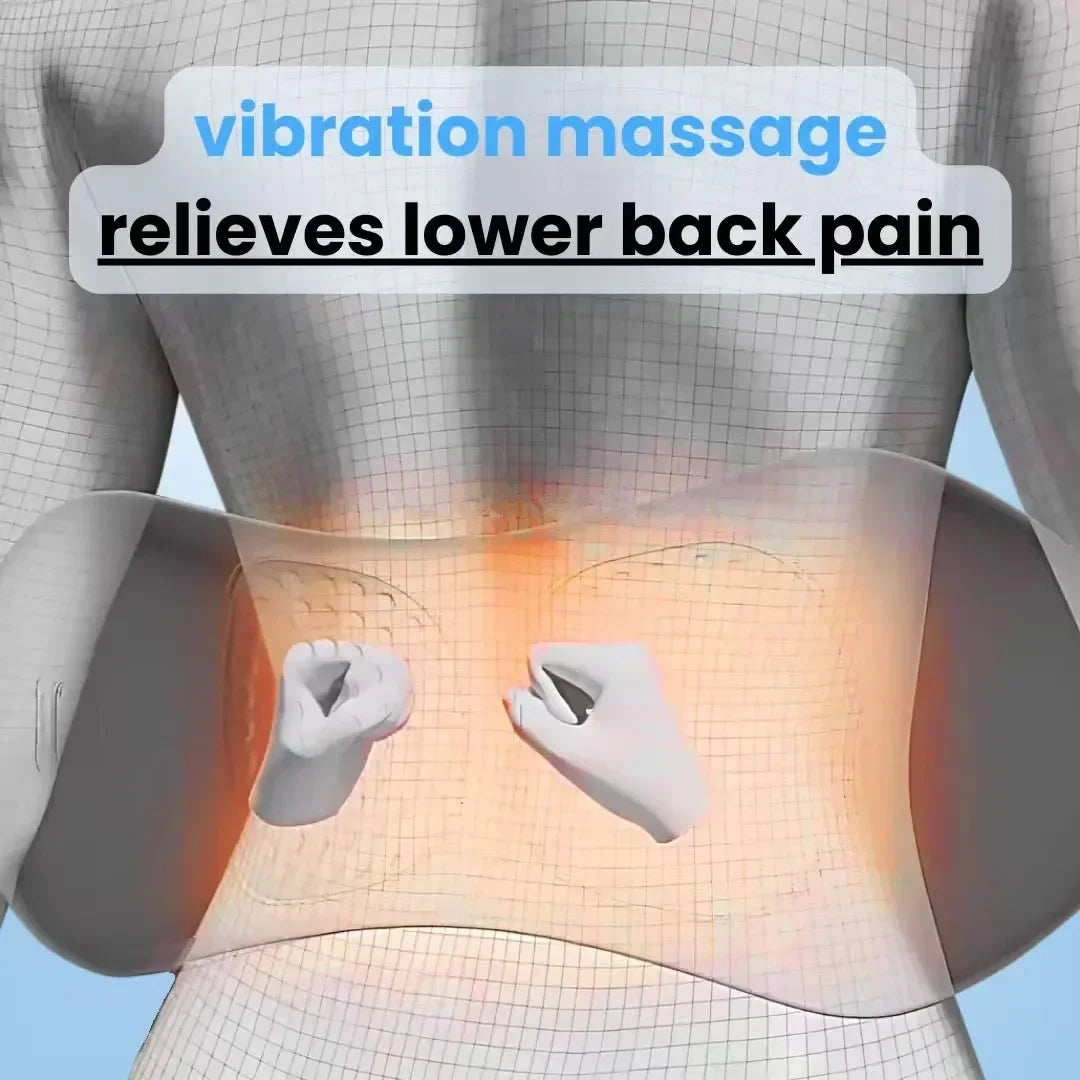 Heated Lumbar Massager with Vibration and Curved Back Support, 3-in-1 Electric Waist Pillow for Instruction-Guided Adult Home Relaxation Routines