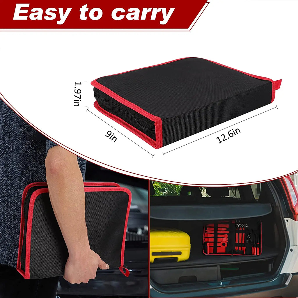 Car Interior Trim Removal Kit with Red or Blue 5, 11, 41 and 161 PCS Configurations for Compatible Door Panels, Stereo Surrounds and Fastener Release Tasks