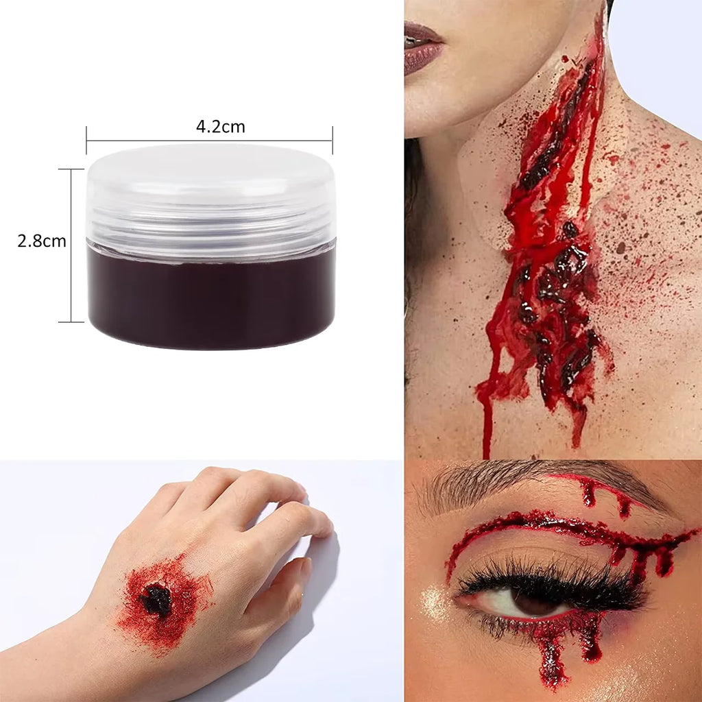 Scar Wax SFX Makeup Options with Listed 60g Wax and Light, Natural or Dark Skin Shade References for Halloween Costumes, Stage and Simulated Wound Effects