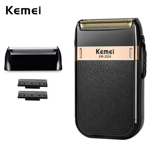 KM-2024 Shaver Replacement Head with Stainless Steel Blade and Mesh Foil Net, Compatible Grooming Accessory for Kemei KM-2024 Electric Razor Maintenance