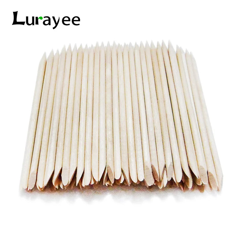 Wooden Cuticle Pusher Sticks by Lurayee, 7.5 to 15cm Length Options for Nail Art Detailing, Rhinestone Placement and Manicure Sticker Application